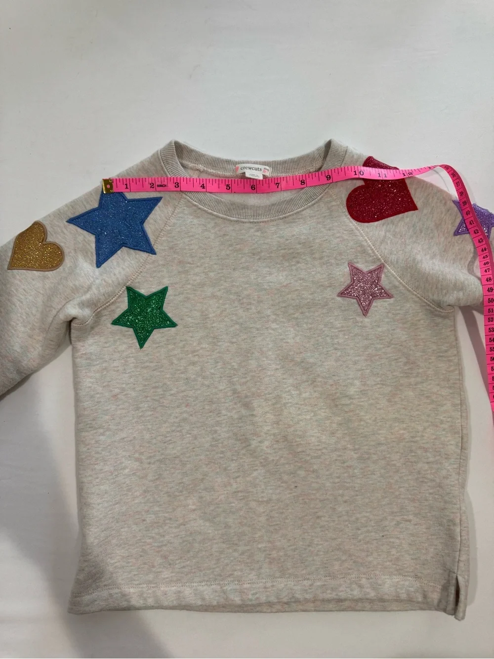 Crewcuts by J.Crew Girls 6-7 Glitter Star & Heart Sweatshirt